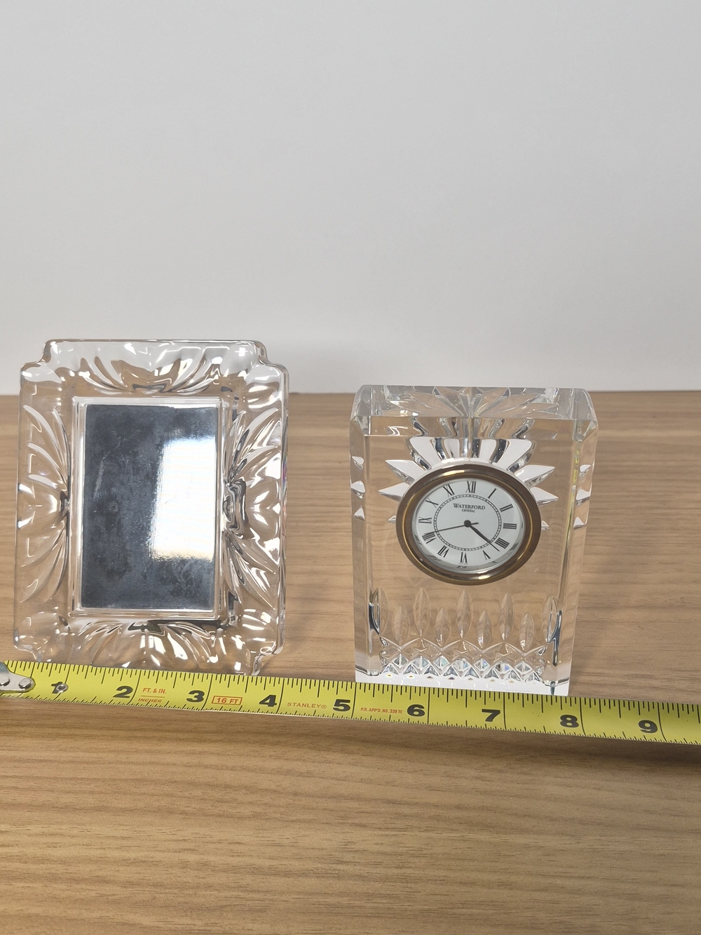 Waterford Crystal Desk Clock & Miniature Picture Frame Set Vintage Luxury Home - Picture 15 of 15